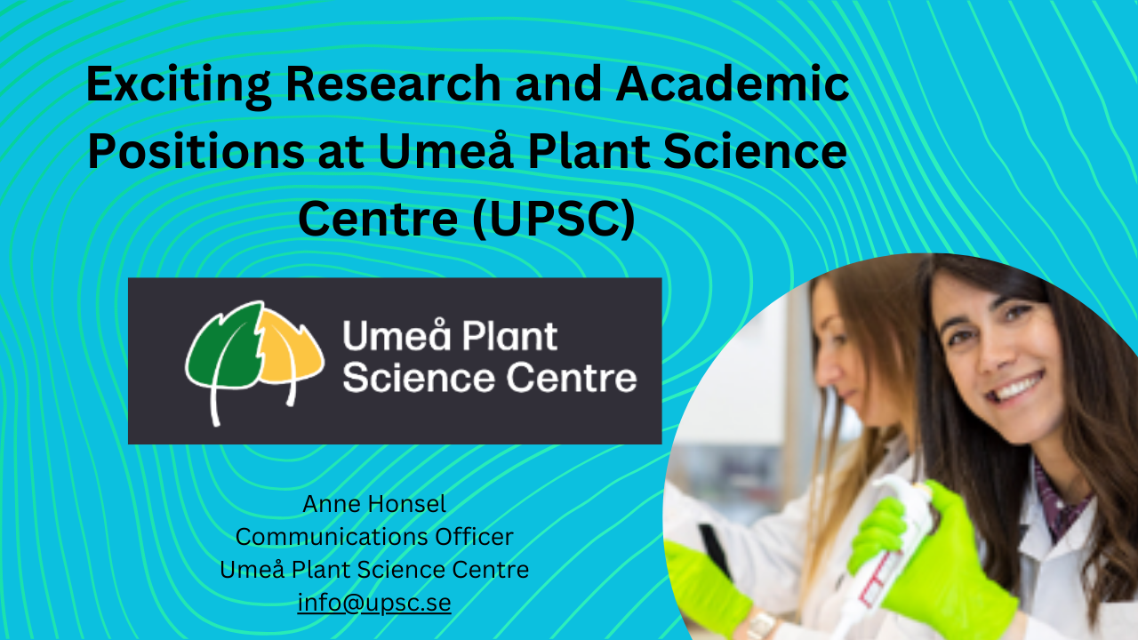 Research and Academic Positions at Umeå Plant Science Centre