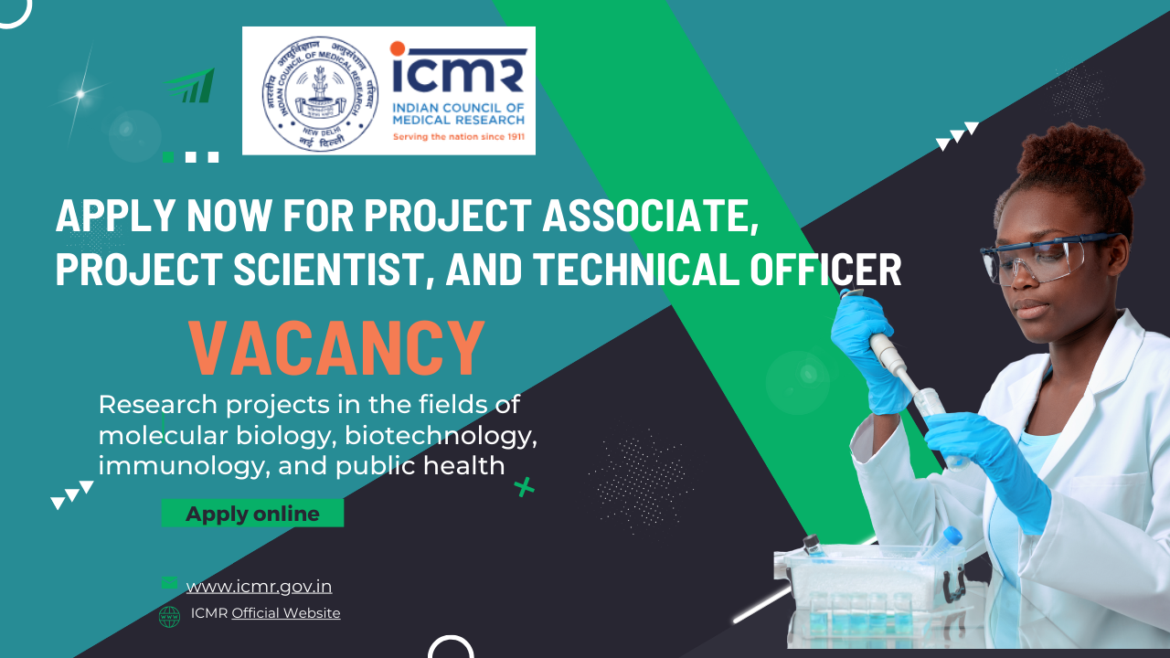 ICMR research projects in the fields of molecular biology, biotechnology, immunology, and public health