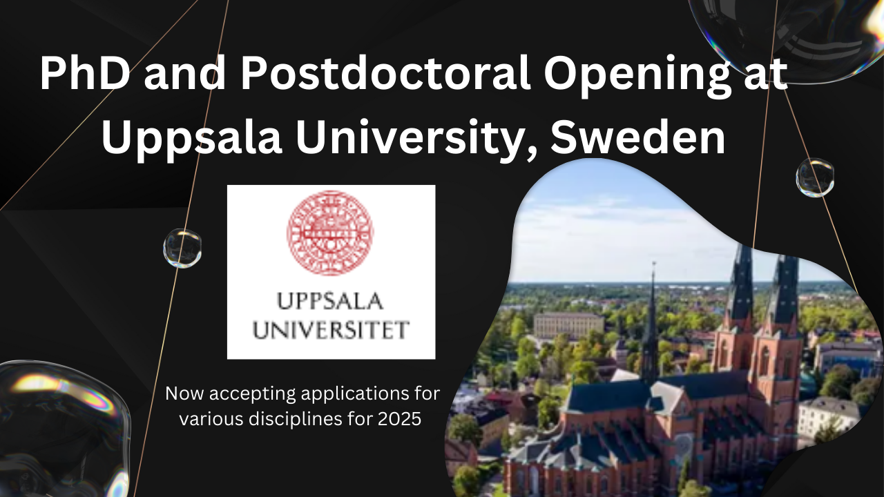 PhD and Postdoctoral Opportunities at Uppsala University, Sweden