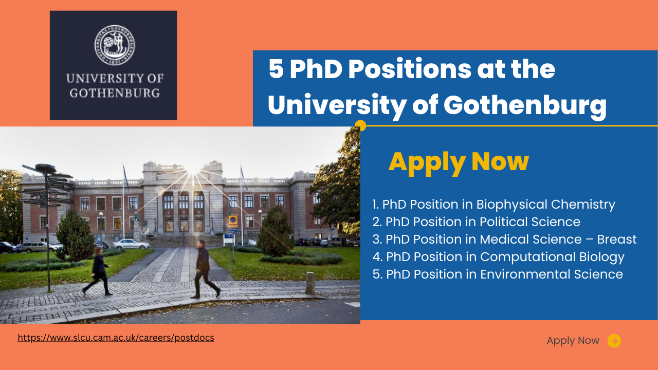 PhD Positions at the University of Gothenburg