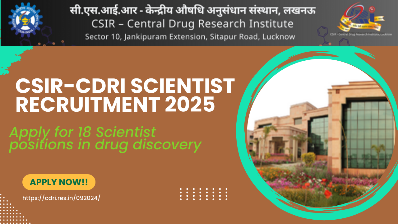 CSIR-CDRI scientist Recruitment 2025