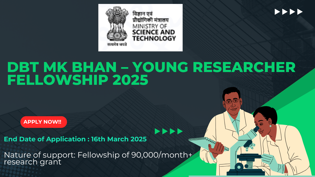 DBT MK Bhan Young Researcher Fellowship 2025