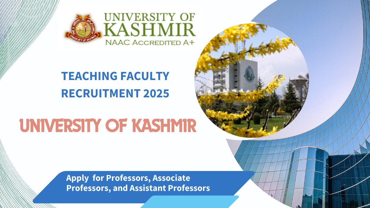 Teaching Faculty Recruitment 2024 at the University of Kashmir